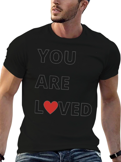 You Are Loved Black Graphic Tee Shirt