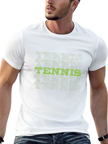 Tennis Graphic Tee - Stylish Black Cotton T-Shirt