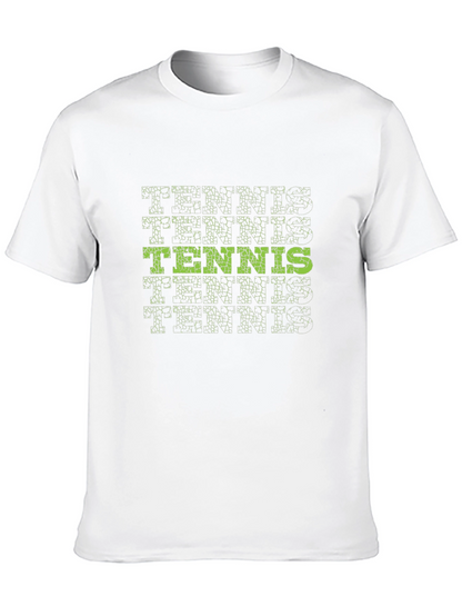 Tennis Graphic Tee - Stylish Black Cotton T-Shirt