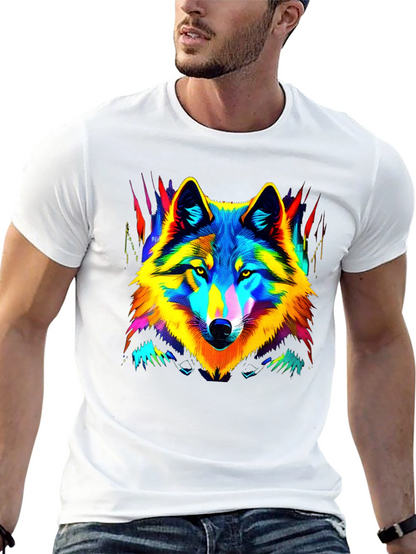Neon Wolf Graphic Tee - Stylish Mens Black T-Shirt
