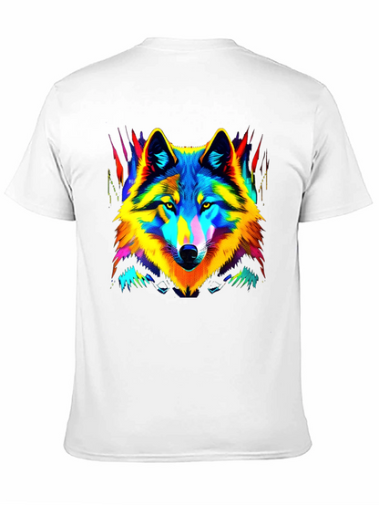 Neon Wolf Graphic Tee - Stylish Mens Black T-Shirt