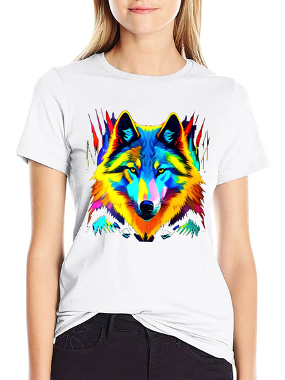 Neon Wolf Graphic Tee - Stylish Mens Black T-Shirt