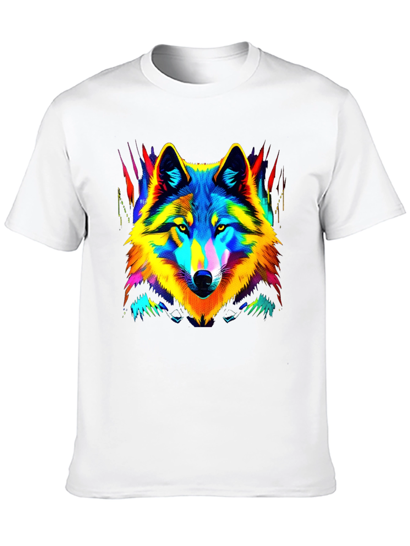 Neon Wolf Graphic Tee - Stylish Mens Black T-Shirt