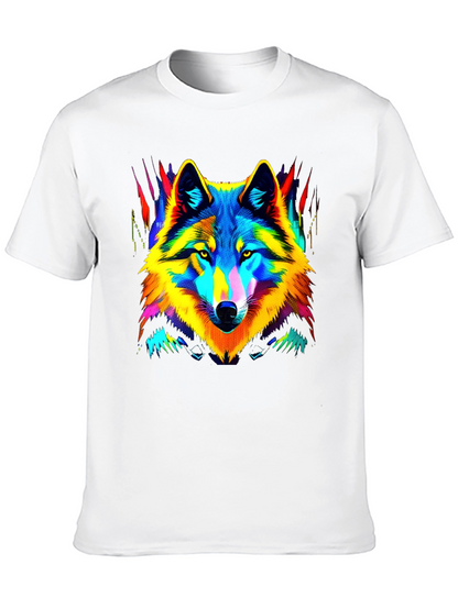 Neon Wolf Graphic Tee - Stylish Mens Black T-Shirt