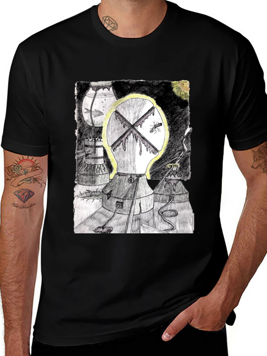 Unique Graphic Print Black T-Shirt