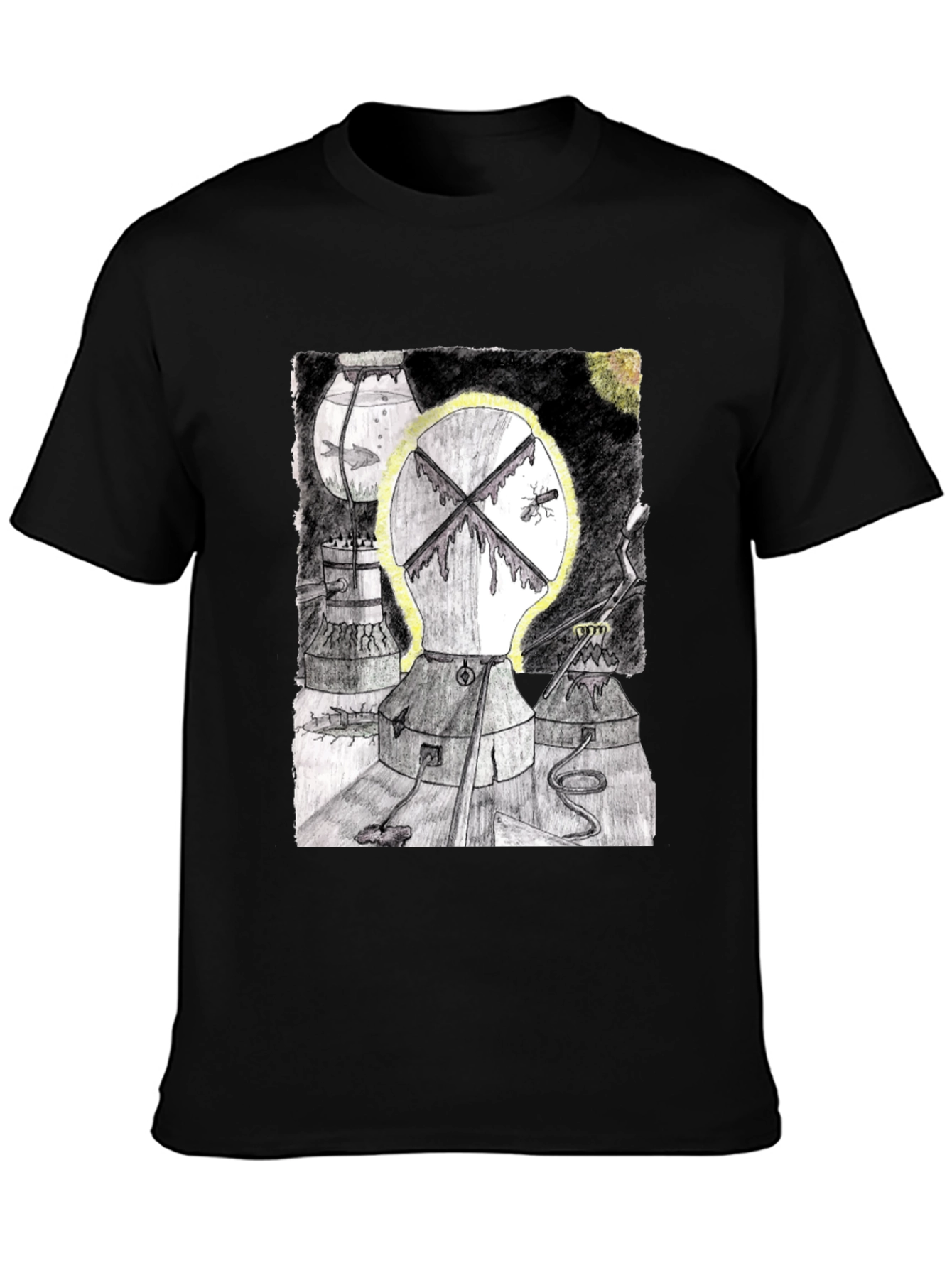 Unique Graphic Print Black T-Shirt