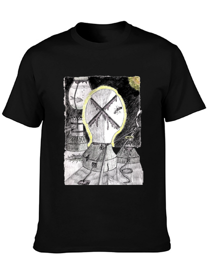 Unique Graphic Print Black T-Shirt