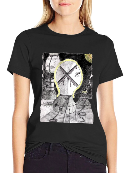 Unique Graphic Print Black T-Shirt