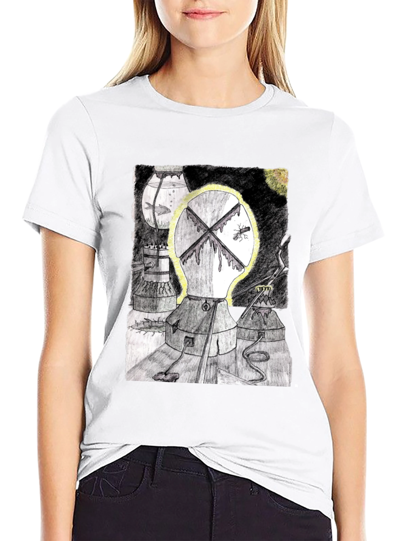 Unique Graphic Print Black T-Shirt