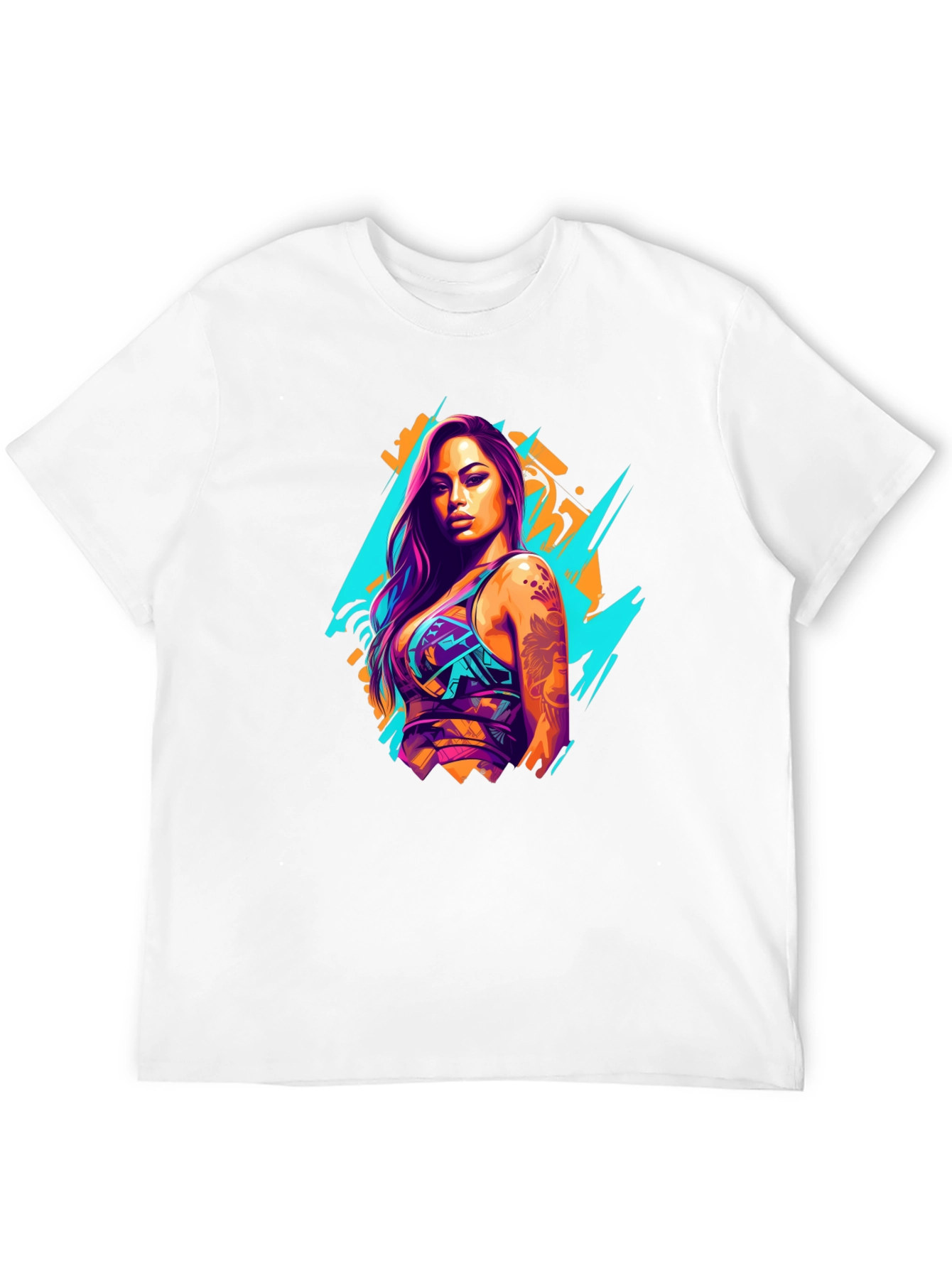 Neon Graffiti Woman Graphic T-Shirt