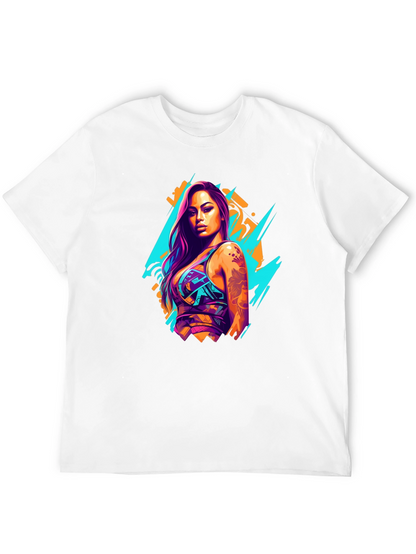 Neon Graffiti Woman Graphic T-Shirt