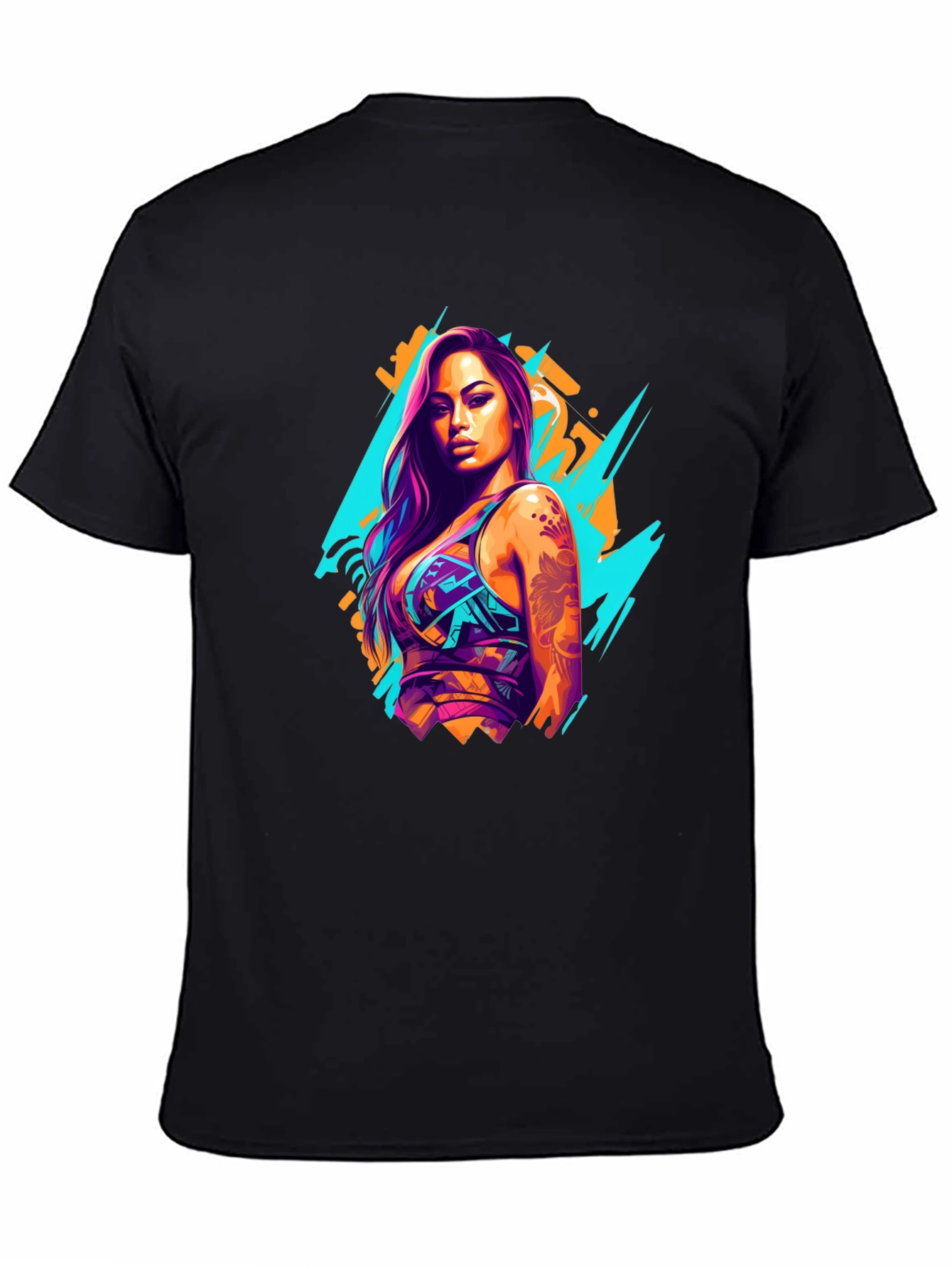 Neon Graffiti Woman Graphic T-Shirt