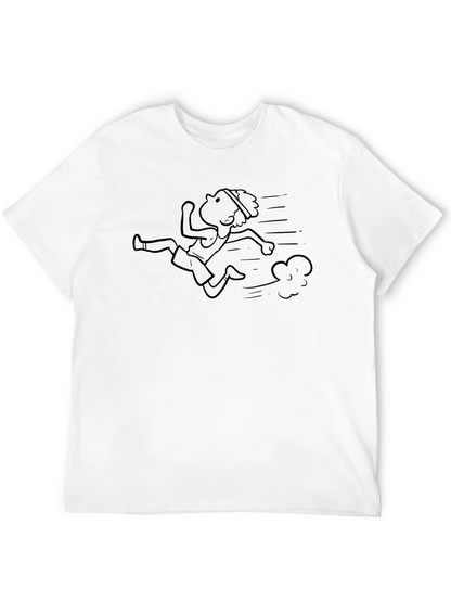 Cartoon Runner Black T-Shirt