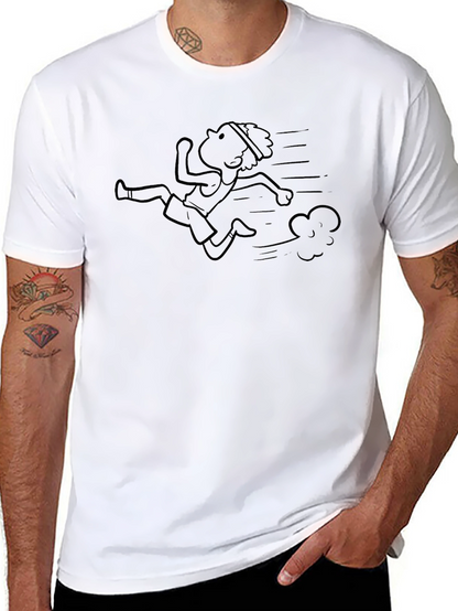 Cartoon Runner Black T-Shirt