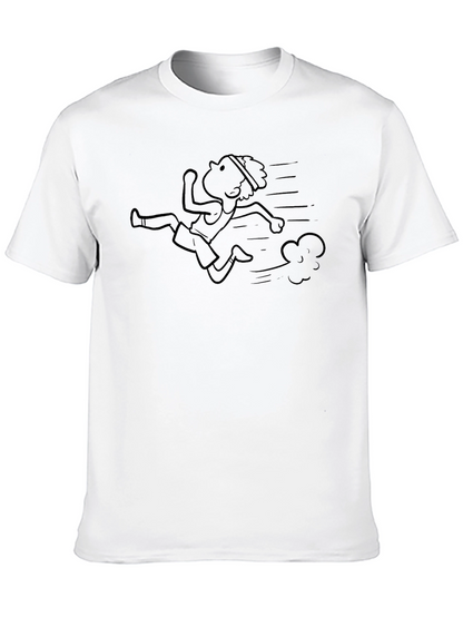 Cartoon Runner Black T-Shirt