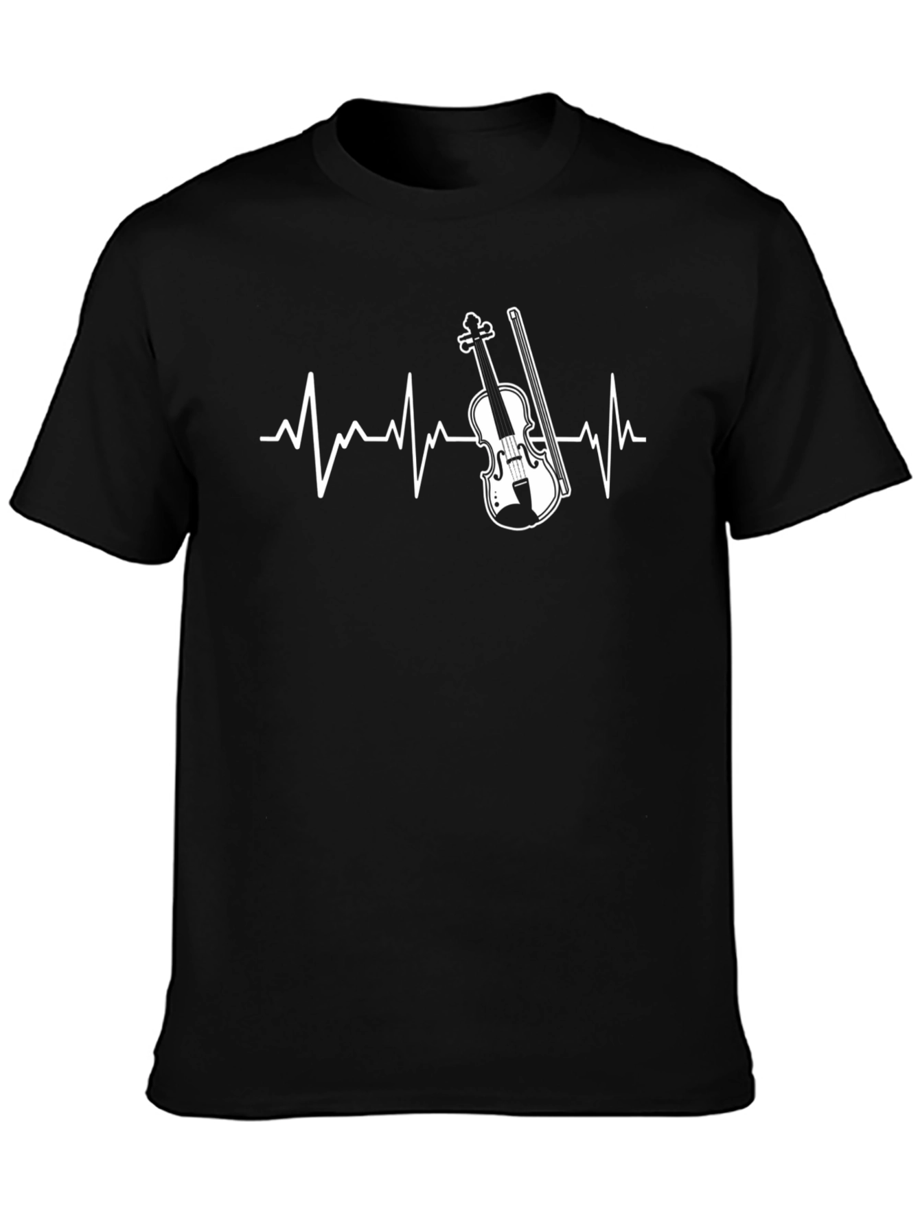 Violin Heartbeat Graphic Tee - Music Lover T-Shirt