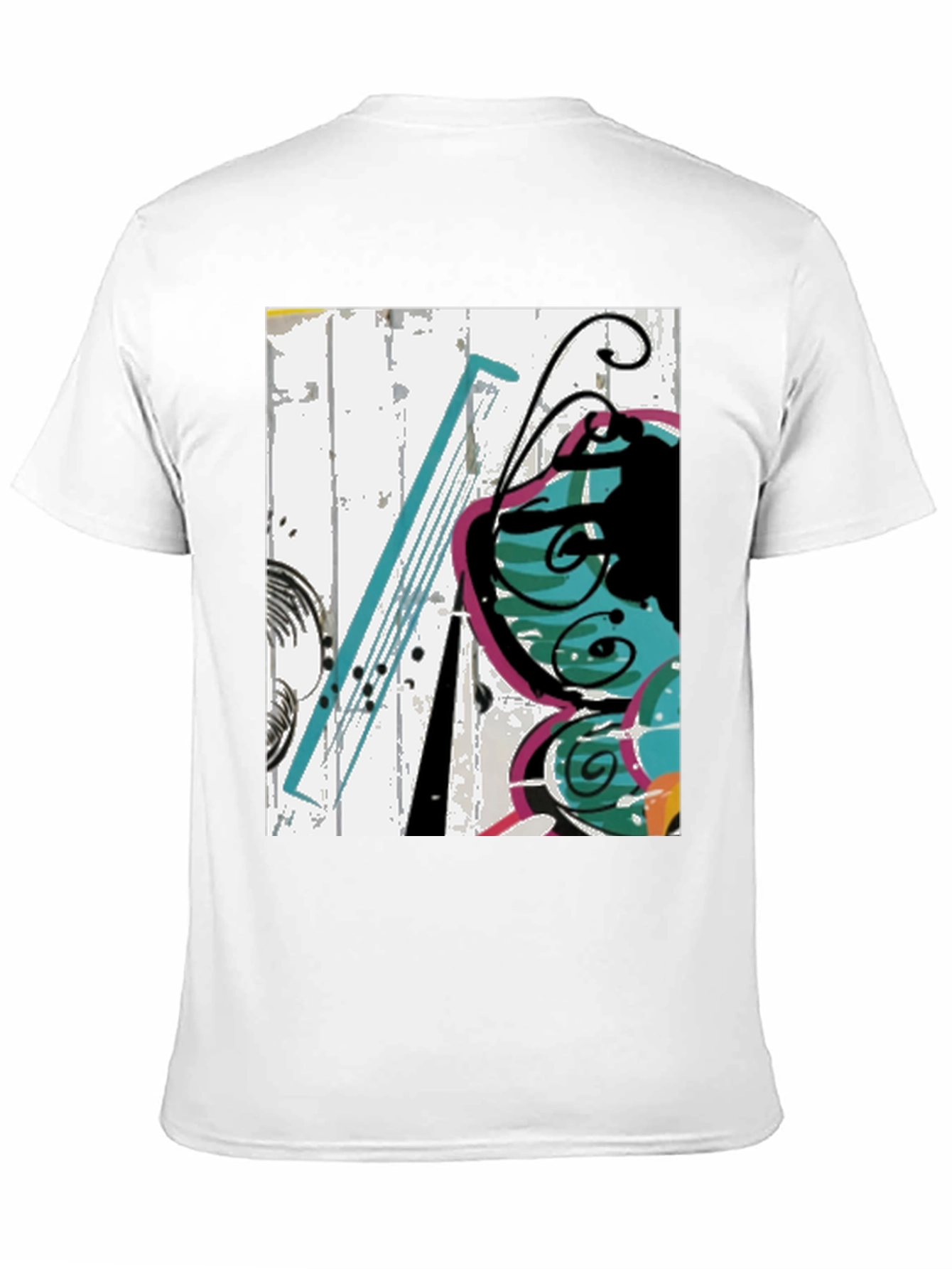 Abstract Butterfly Graphic Tee - Casual Black T-Shirt