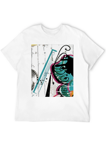 Abstract Butterfly Graphic Tee - Casual Black T-Shirt