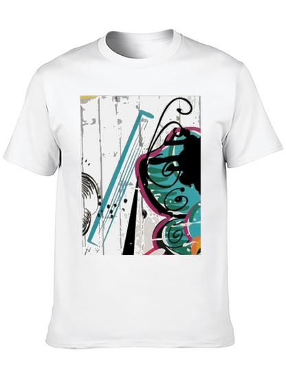 Abstract Butterfly Graphic Tee - Casual Black T-Shirt