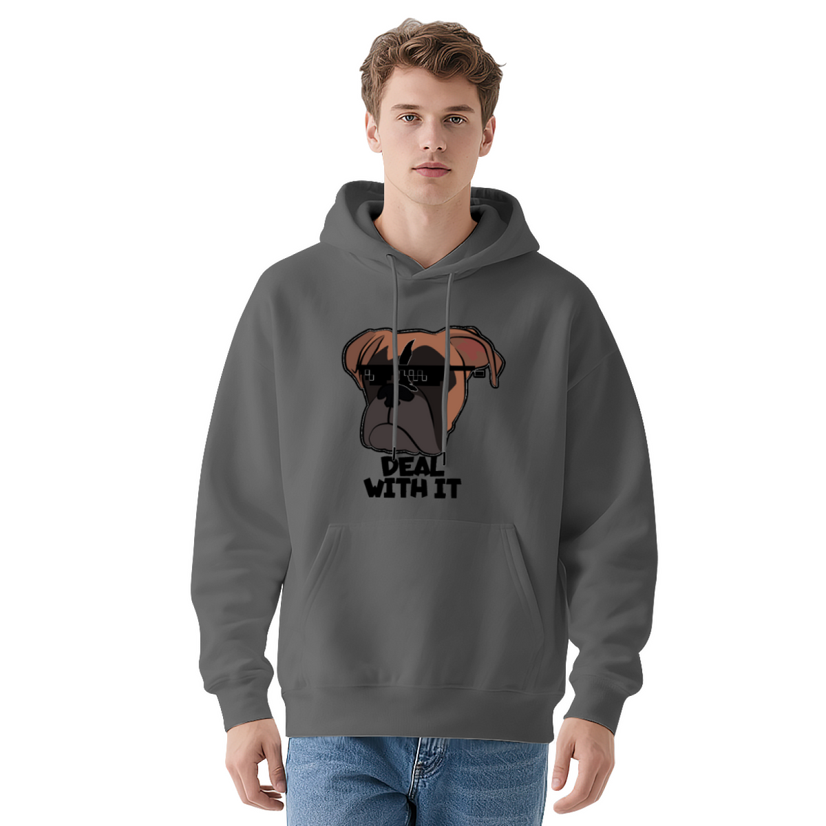 Deal With It Pixel Bulldog Hoodie