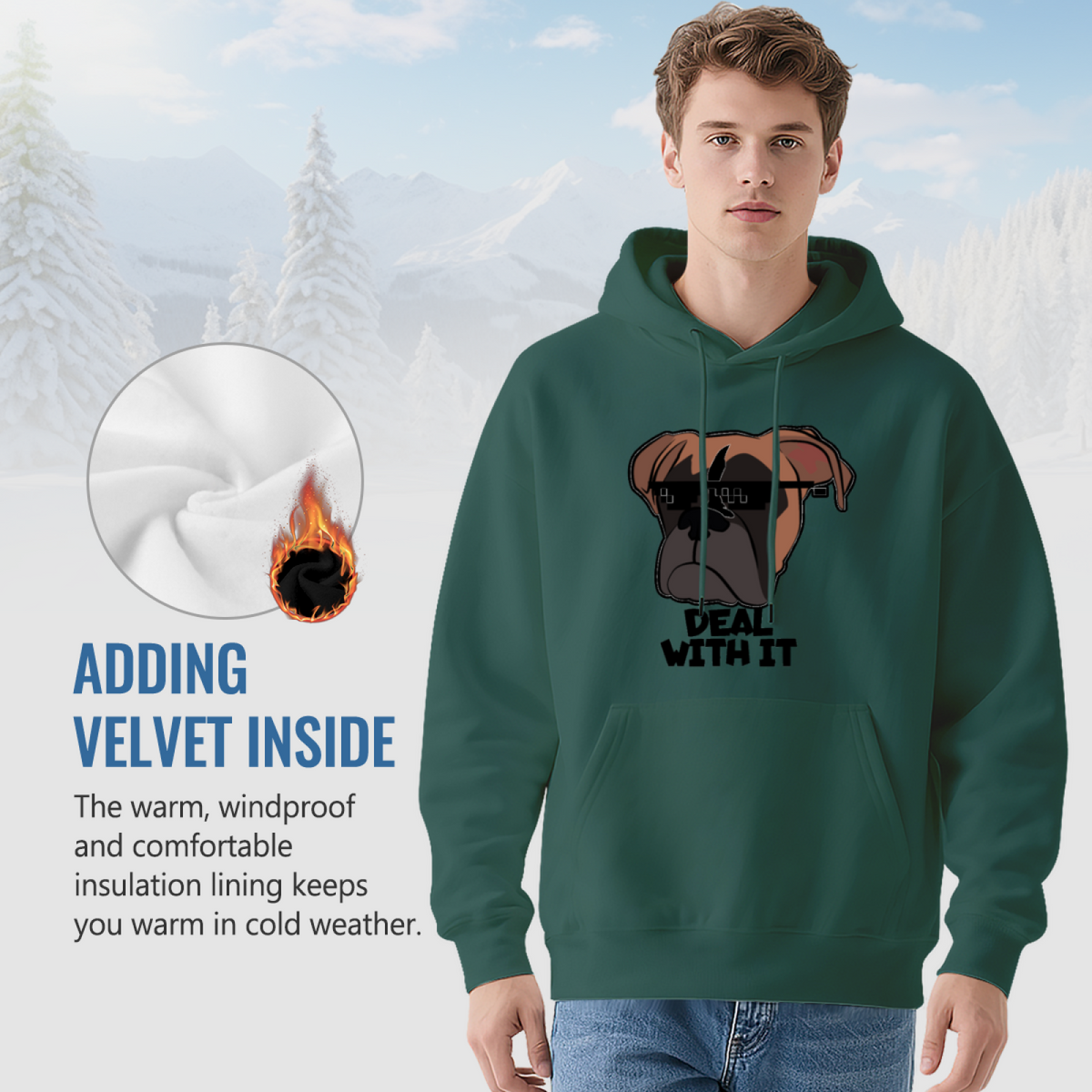 Deal With It Pixel Bulldog Hoodie