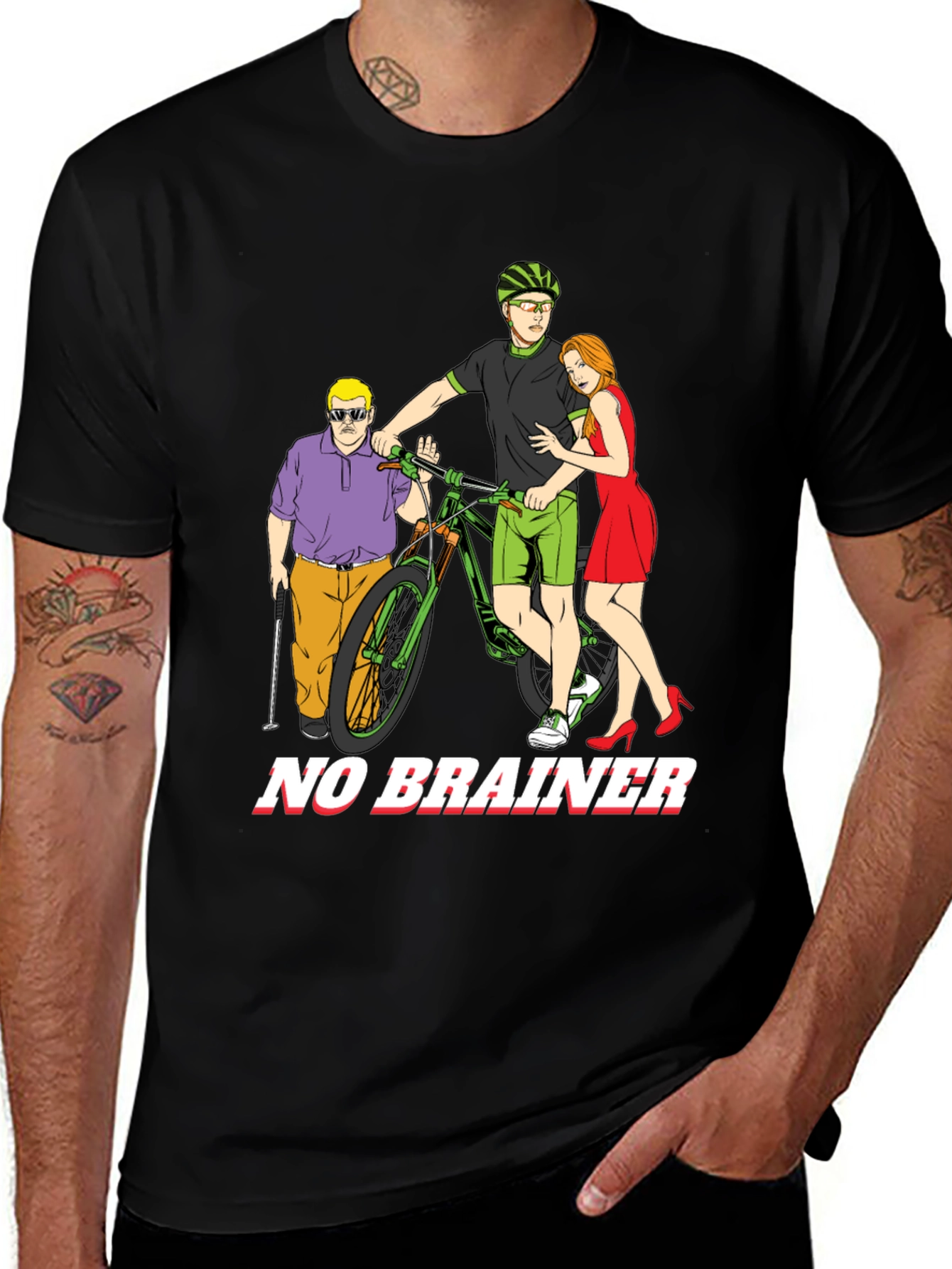 Humorous No Brainer Graphic T-Shirt