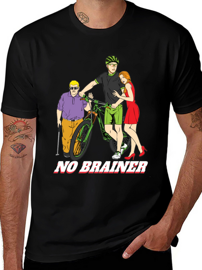 Humorous No Brainer Graphic T-Shirt
