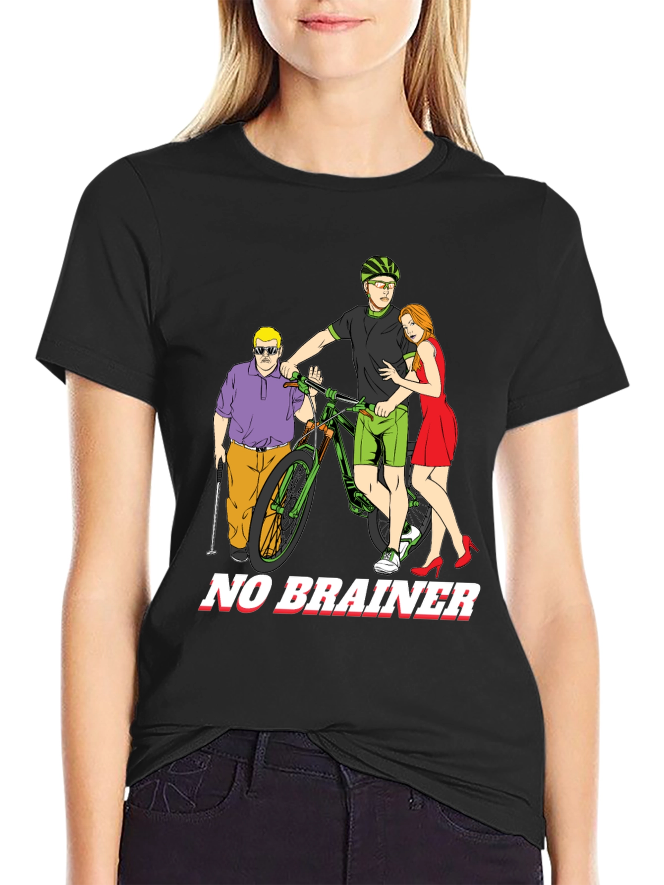 Humorous No Brainer Graphic T-Shirt