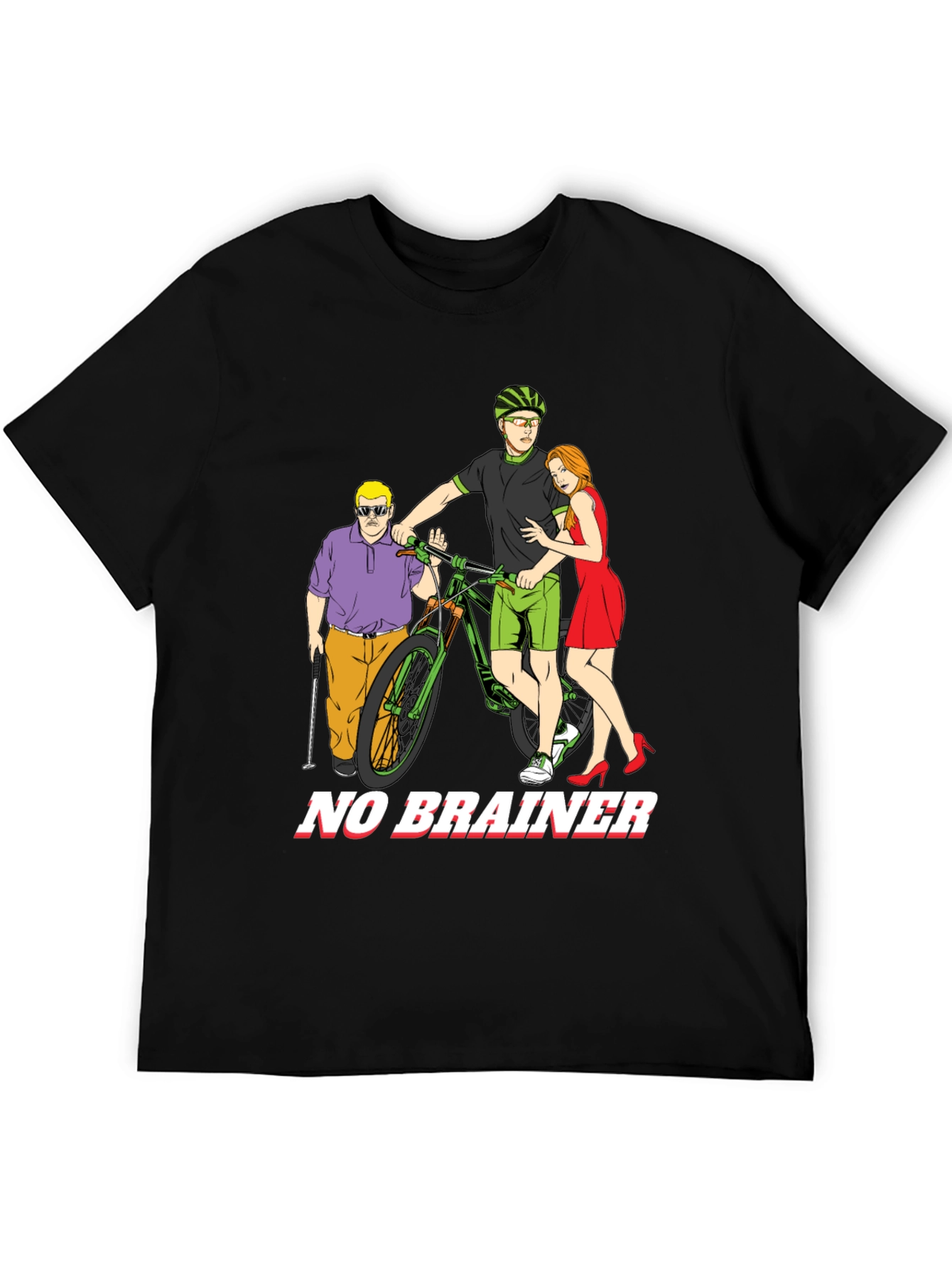 Humorous No Brainer Graphic T-Shirt