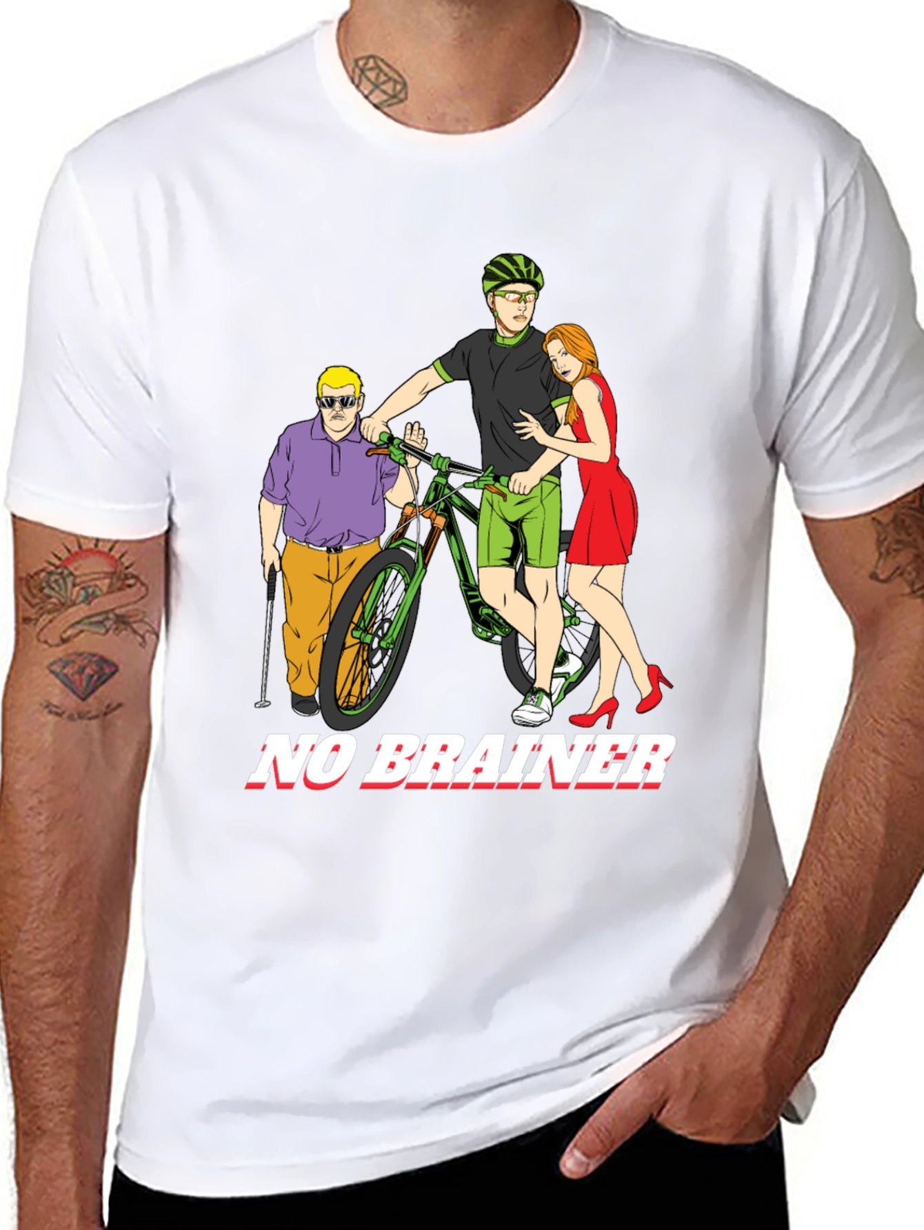 Humorous No Brainer Graphic T-Shirt