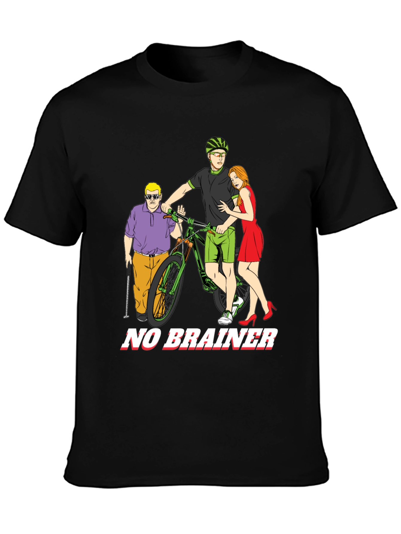 Humorous No Brainer Graphic T-Shirt