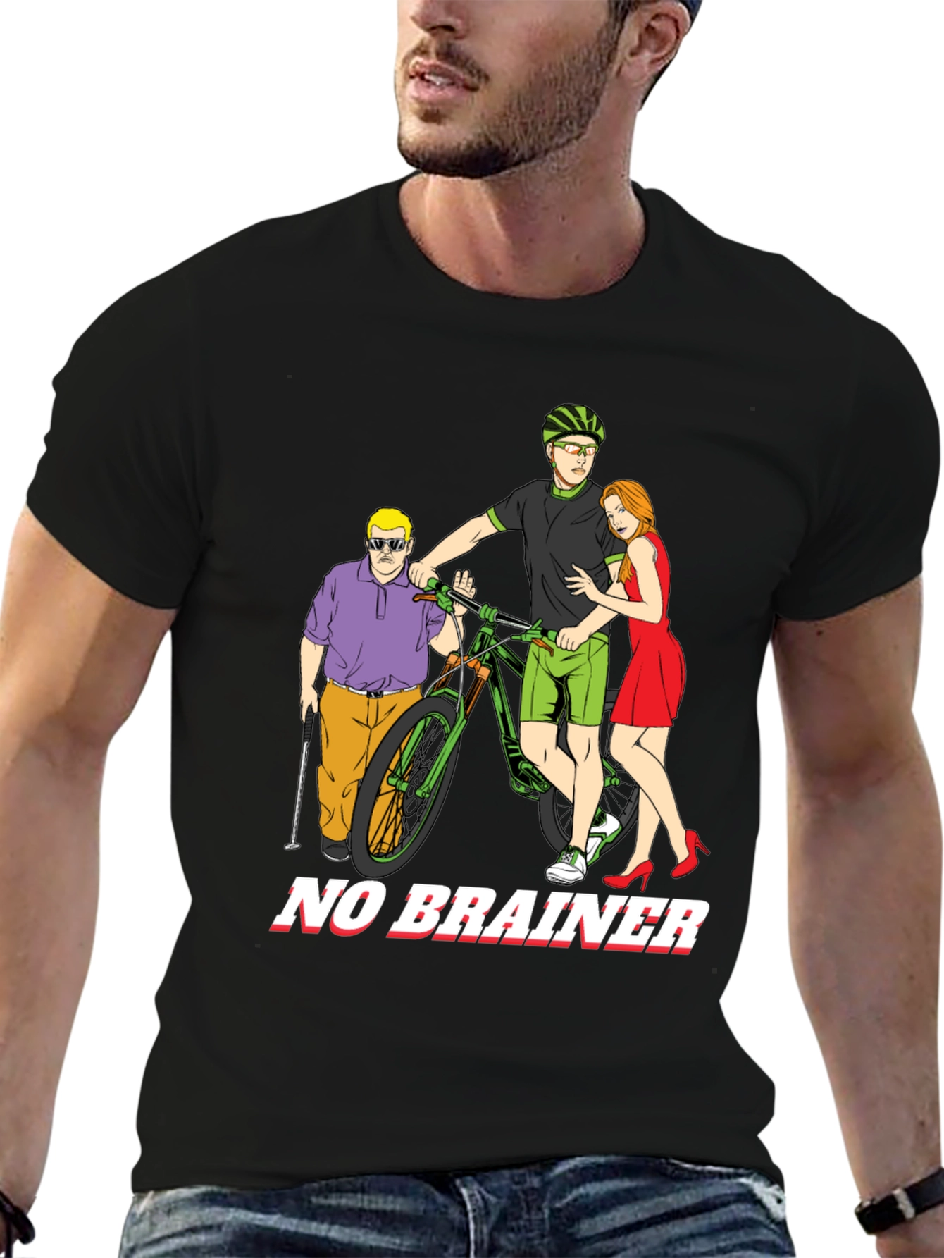 Humorous No Brainer Graphic T-Shirt