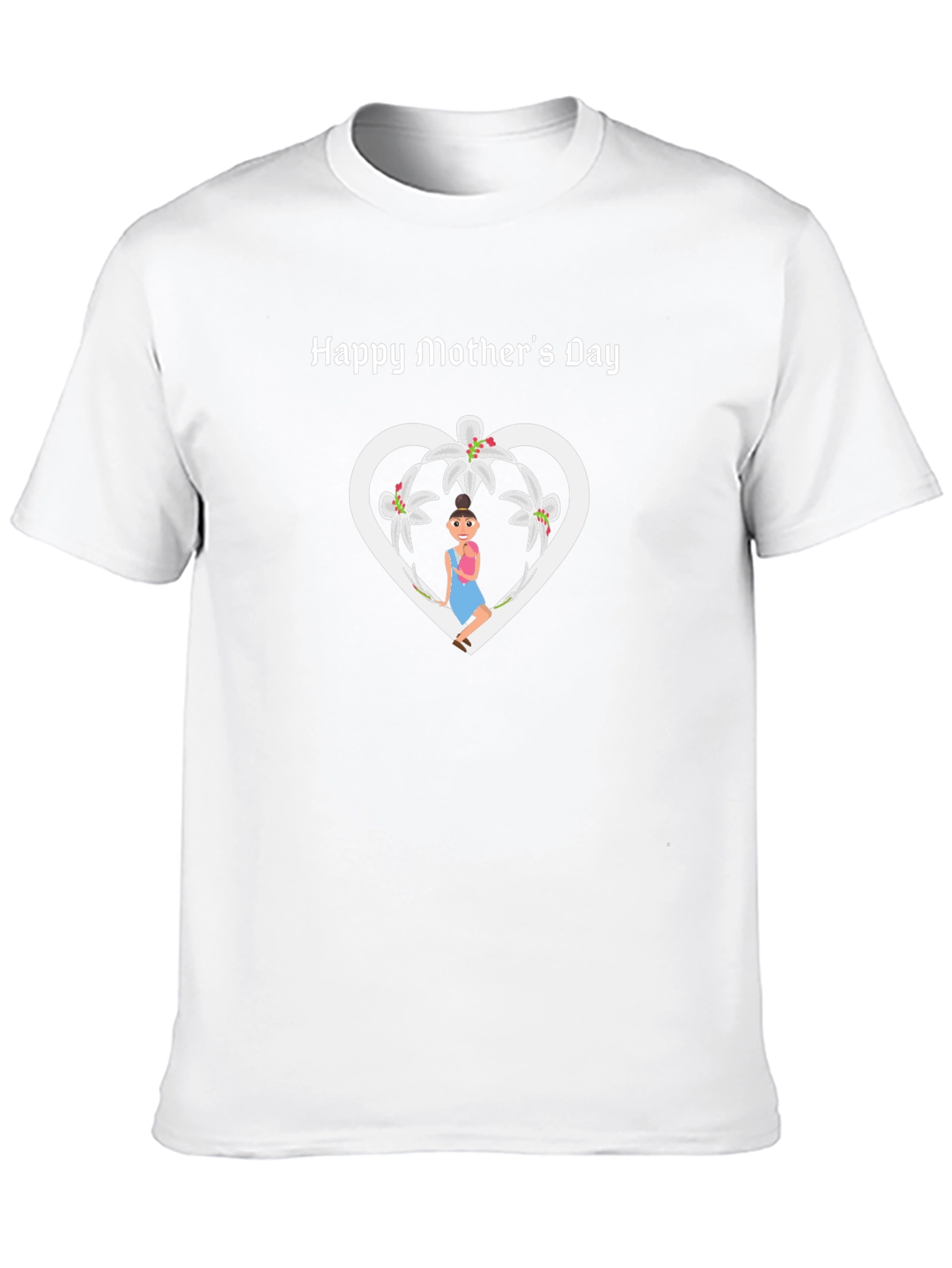 Happy Mothers Day T-Shirt - Heart & Lily Design