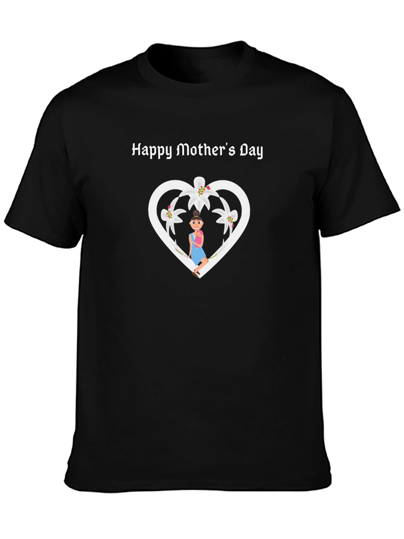 Happy Mothers Day T-Shirt - Heart & Lily Design