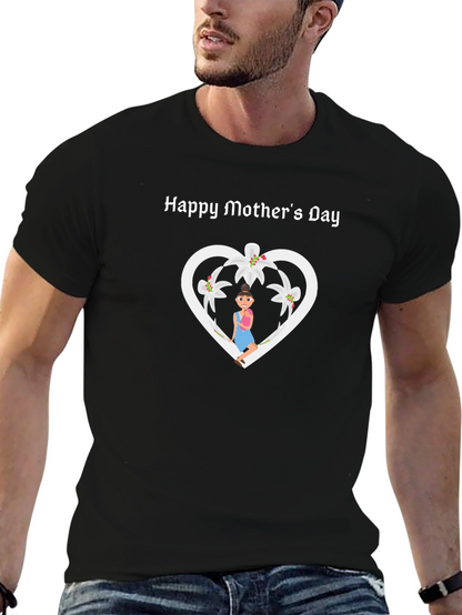 Happy Mothers Day T-Shirt - Heart & Lily Design