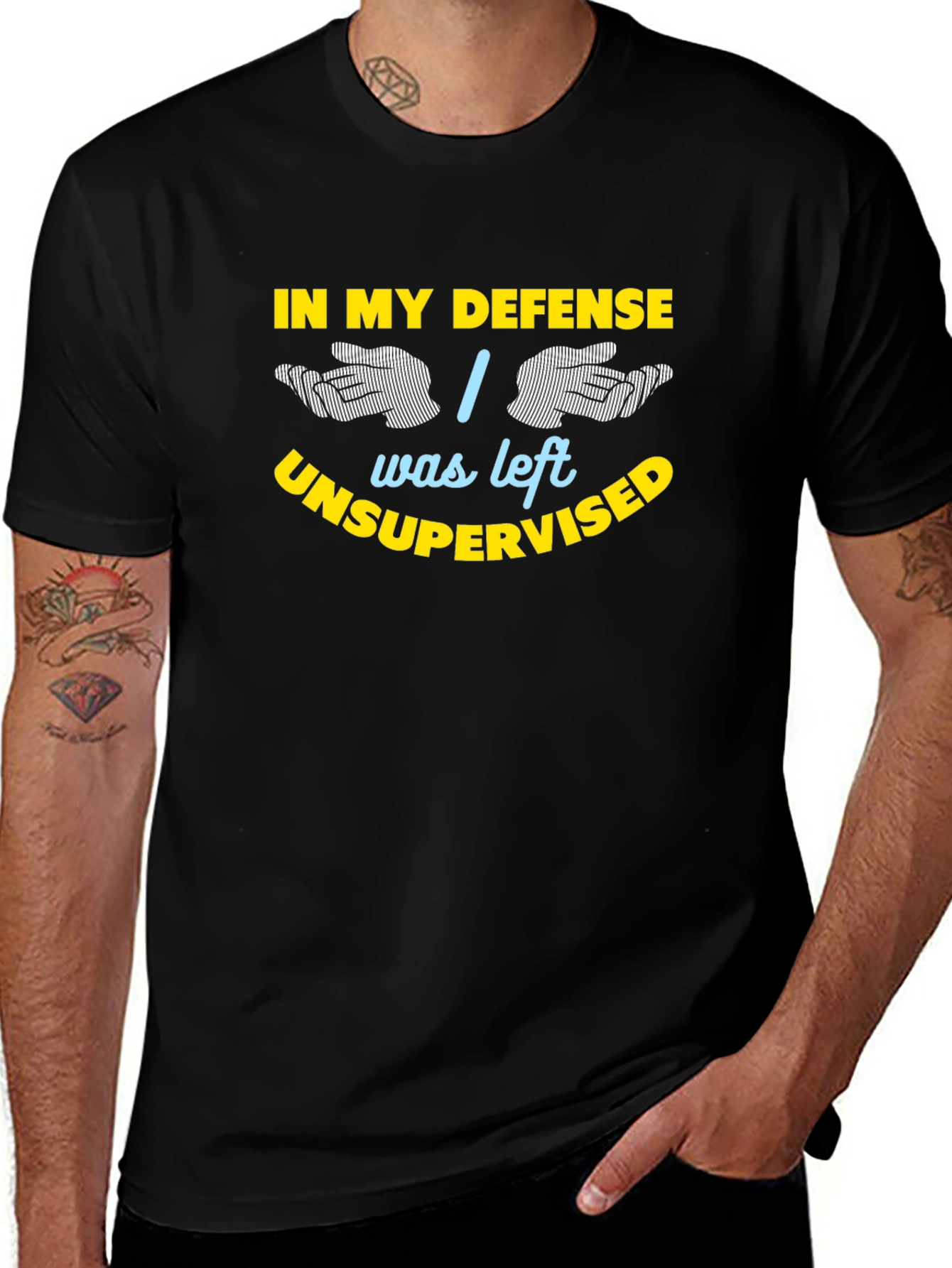 In My Defense Funny Sarcastic Graphic T-Shirt