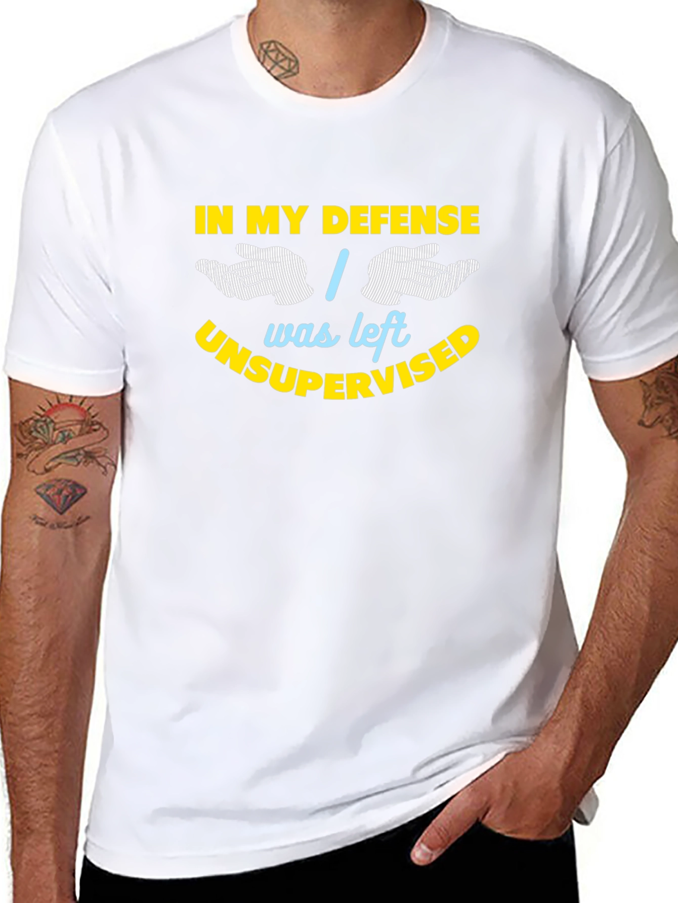 In My Defense Funny Sarcastic Graphic T-Shirt