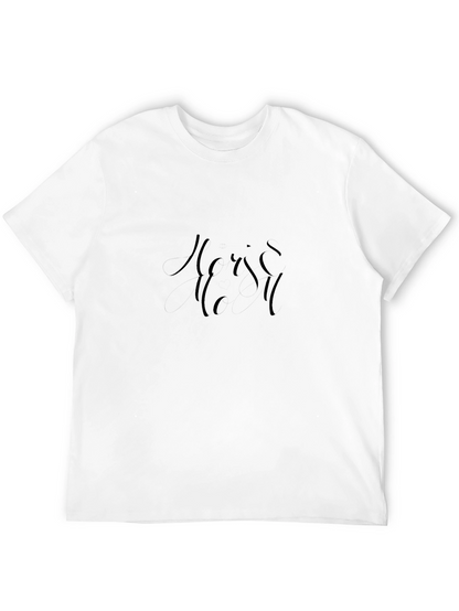 Mens Black T-shirt with Subtle Graphic