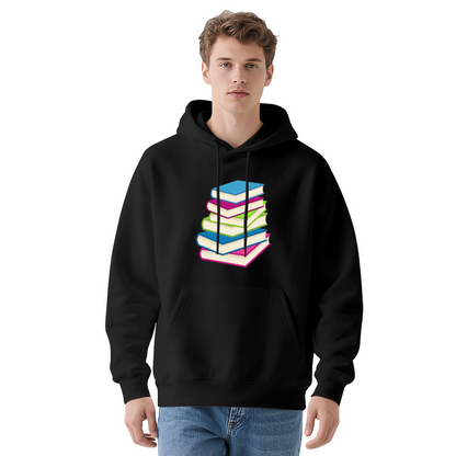 Stylish Pullover Hoodie - Graphic Stack Colorful
