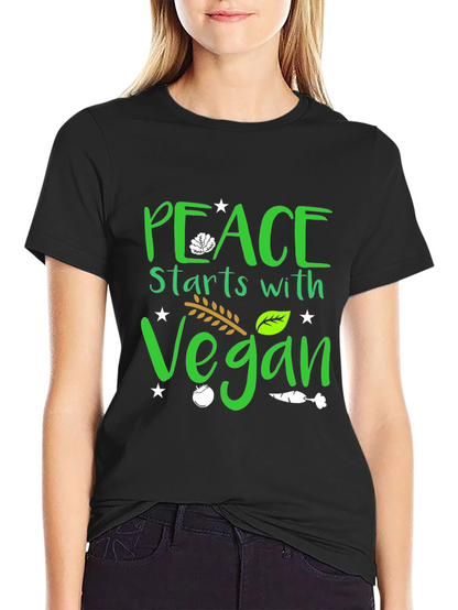 Peace Starts with Vegan T-Shirt