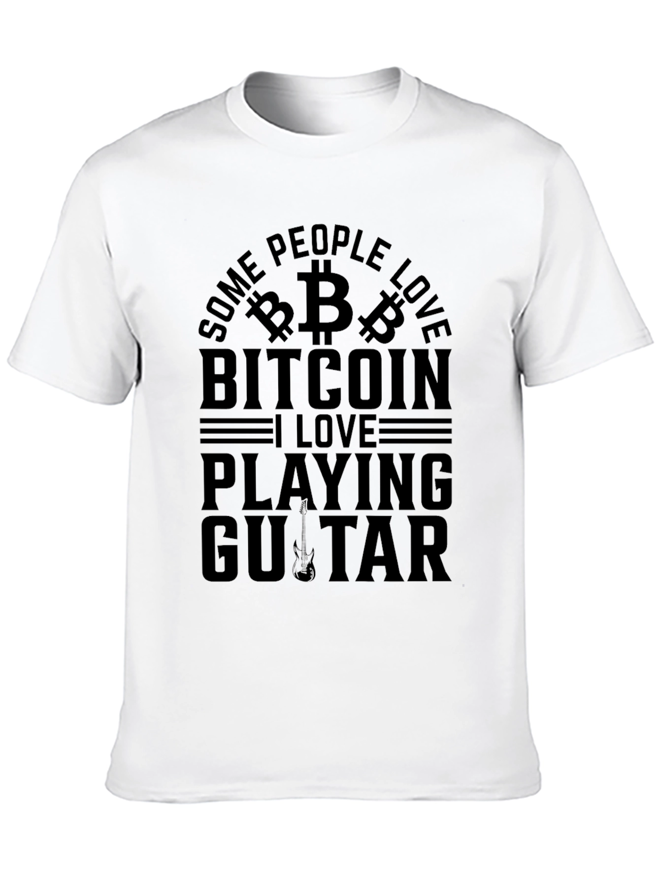 Bitcoin & Guitar Lover T-Shirt - Black
