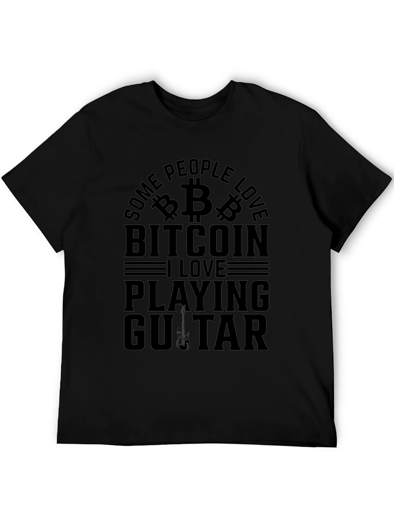Bitcoin & Guitar Lover T-Shirt - Black