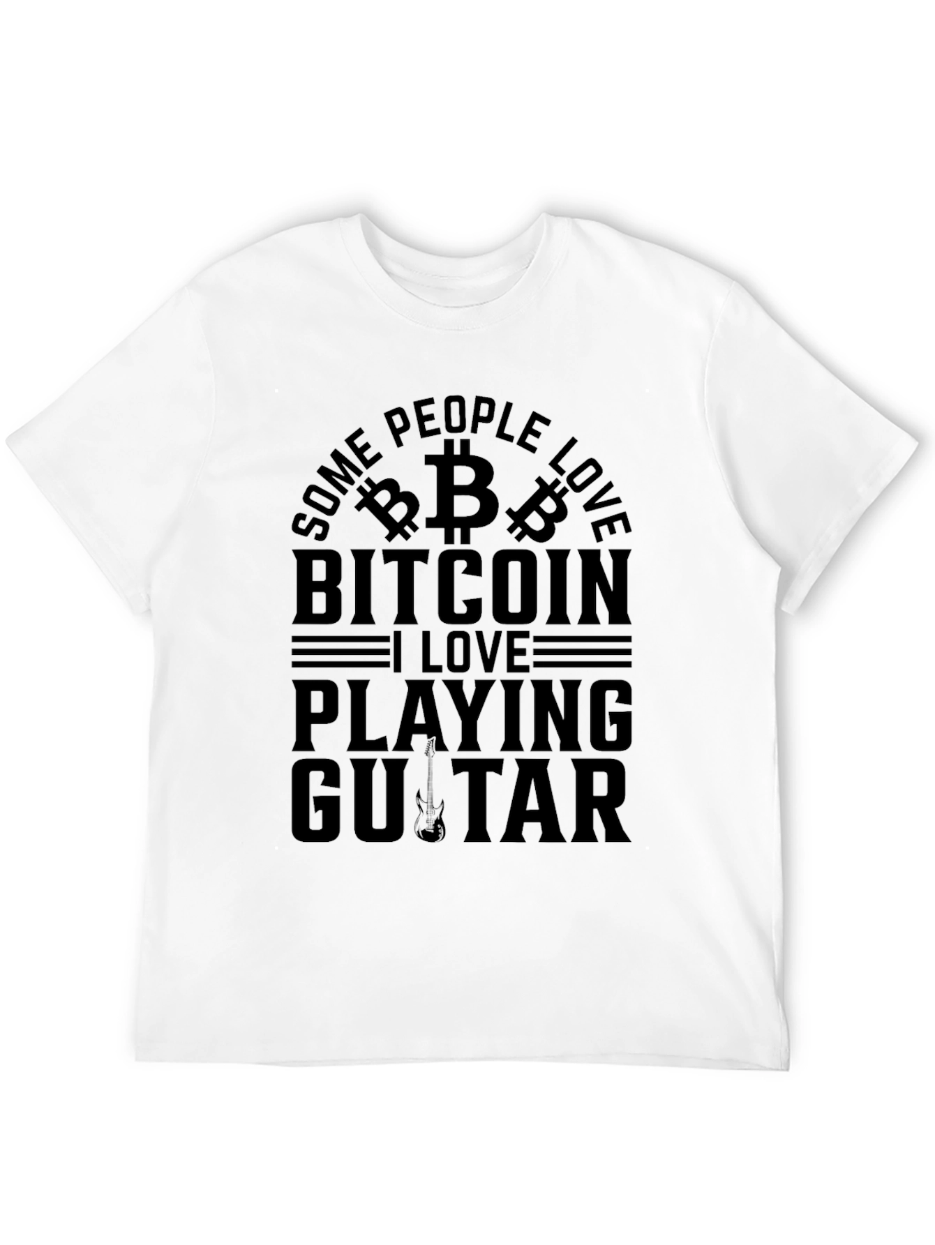 Bitcoin & Guitar Lover T-Shirt - Black