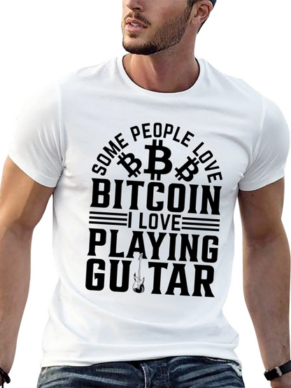 Bitcoin & Guitar Lover T-Shirt - Black