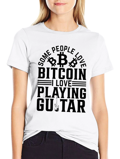 Bitcoin & Guitar Lover T-Shirt - Black