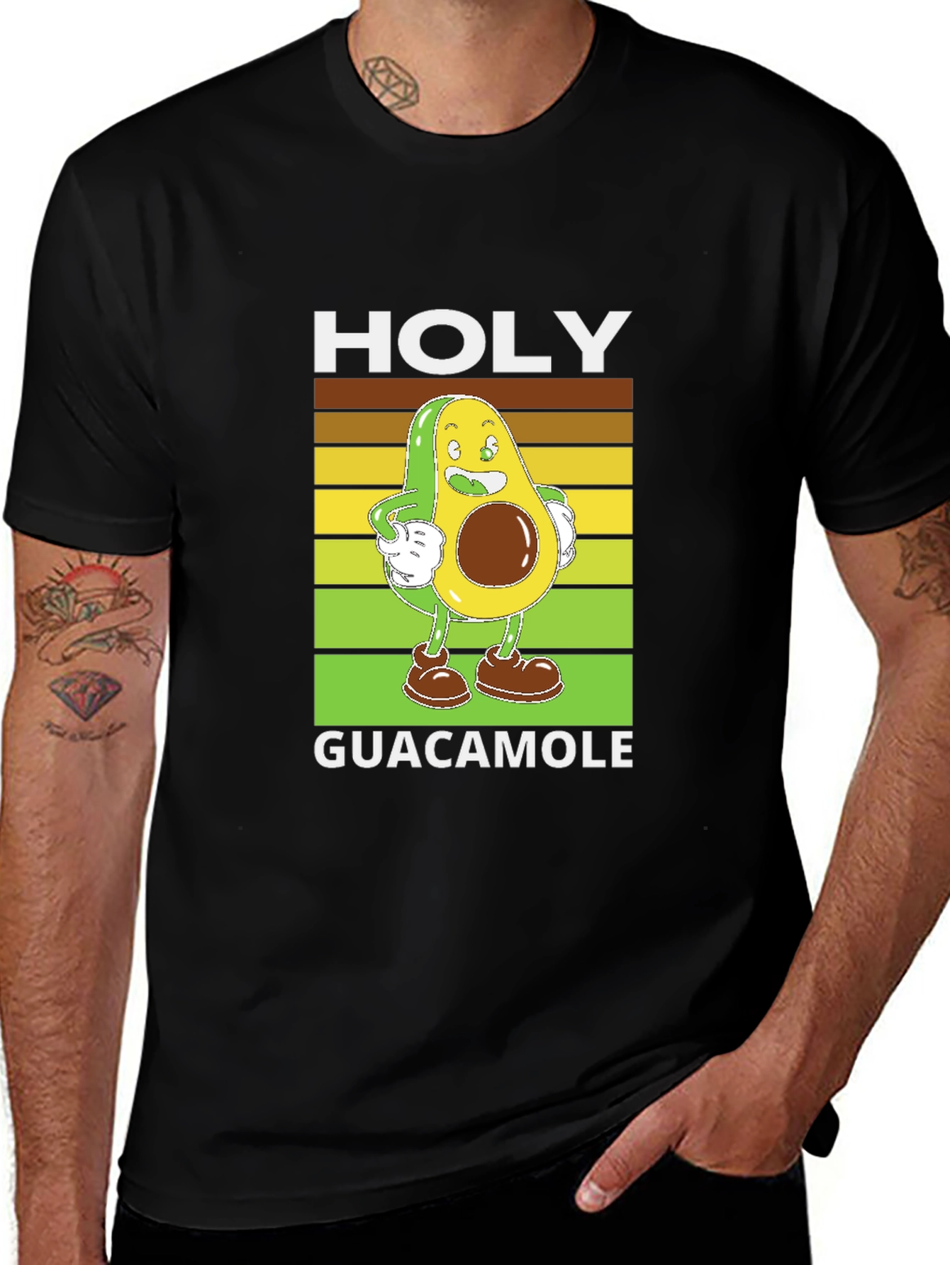 Holy Guacamole Black T-Shirt - Funny Avocado Design