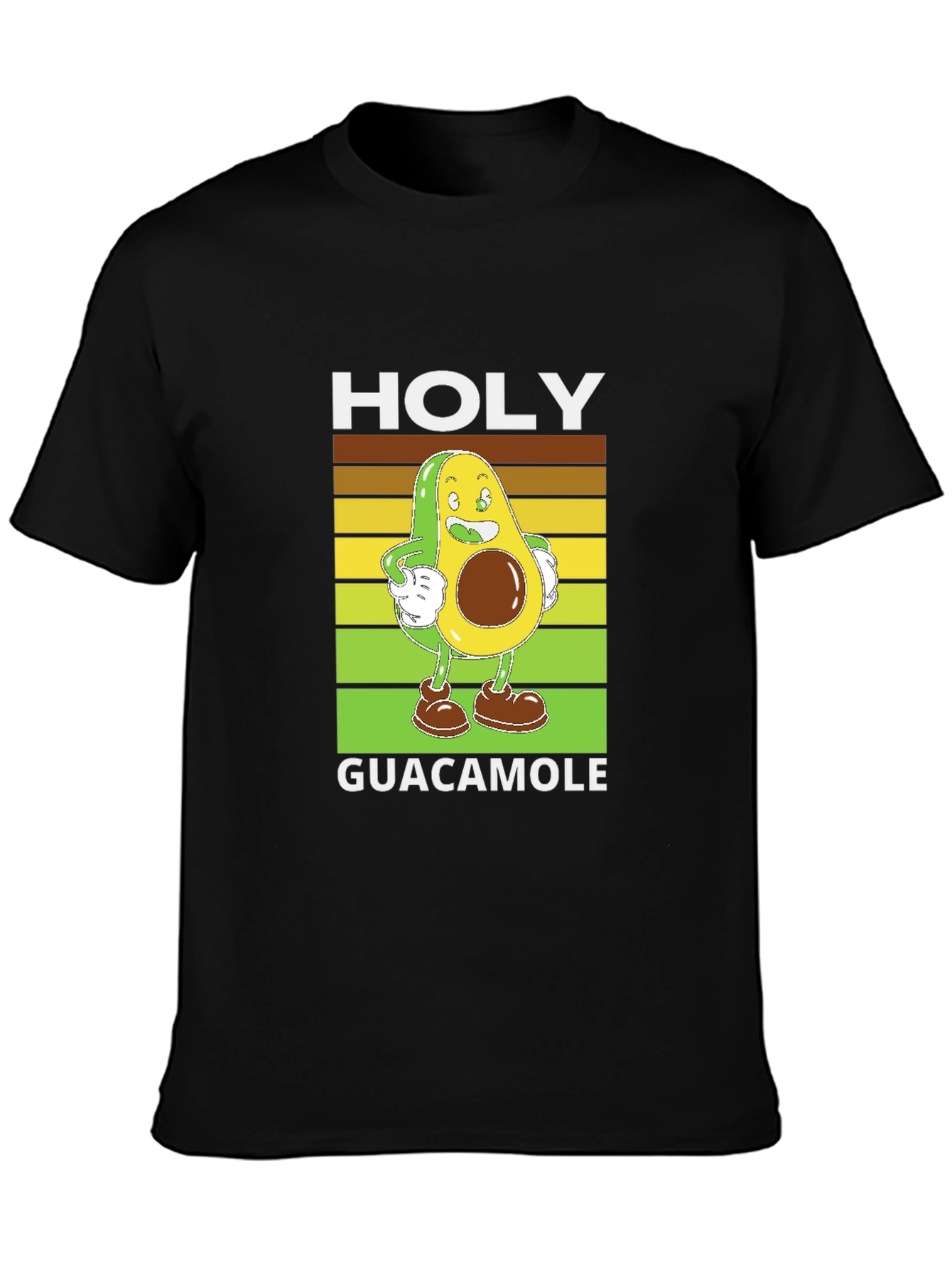 Holy Guacamole Black T-Shirt - Funny Avocado Design