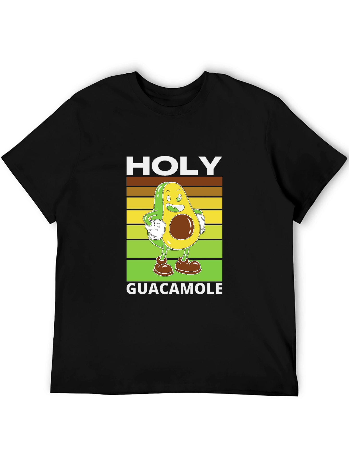 Holy Guacamole Black T-Shirt - Funny Avocado Design