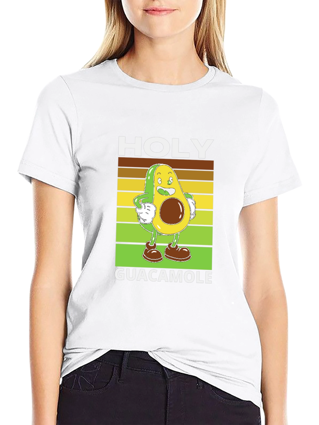 Holy Guacamole Black T-Shirt - Funny Avocado Design