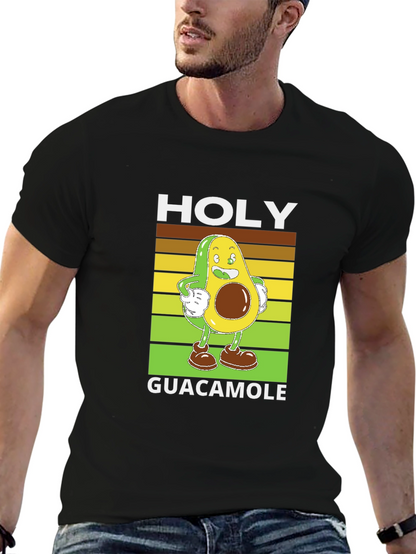 Holy Guacamole Black T-Shirt - Funny Avocado Design